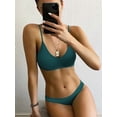 thumbnail image 4 of Sexy Bikini Plain Rib Swimwear Women Swimsuit Female Brazilian Bikinis Sets 2 Pieces Women Bathing Suit Swim for Beach Wear, 4 of 6