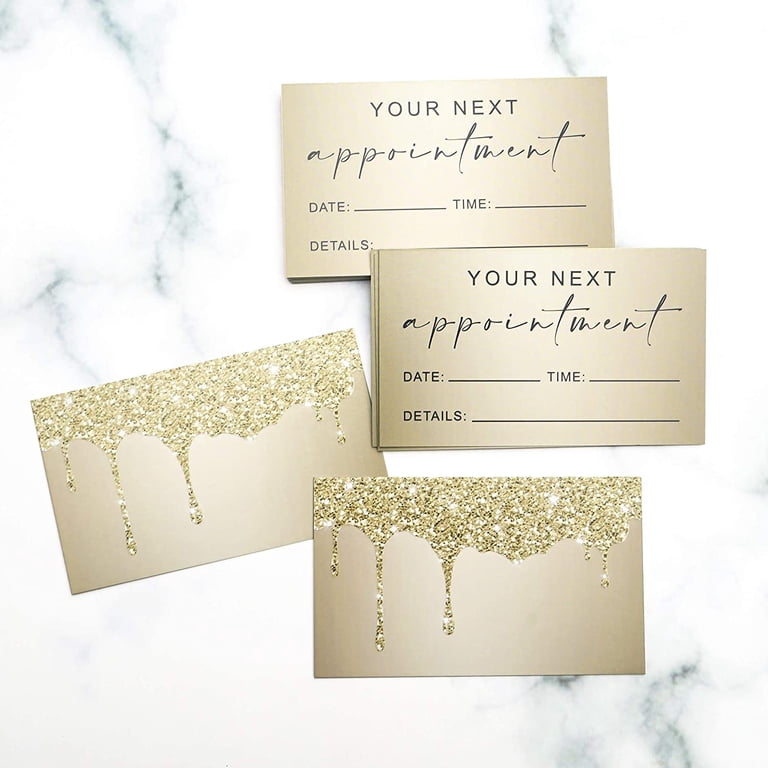RXBC2011 Chic Pink Marble Appointment Reminder Cards - Pack Of 100, 2x3.5 Inches, 300gsm Art Paper