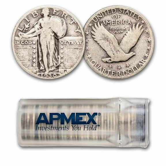 1930 Standing Liberty Quarter 40-Coin Roll Avg Circ