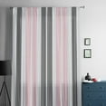 thumbnail image 5 of Pink Grey Striped Semi Sheer Curtains Drapes for Living Room, Bedroom, French Doors Window 45 Inches Long, Gray Modern Abstract Art Rod Pocket Chiffon Curtain Drapery Voile Draperies Panel, 5 of 6