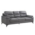 thumbnail image 1 of Topline Home Furnishings Dark Grey Leather Sofa, 1 of 3