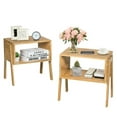 thumbnail image 2 of Canddidliike 2 Pieces Bamboo Nightstand Sofa Table with Storage Shelf, Modern Nightstand, End Table for Bedroom Living Room, 2 of 9