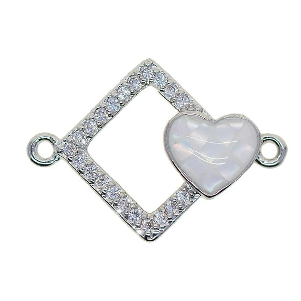 Collar con colgante de dije adorable y accesorios Platino + blanco