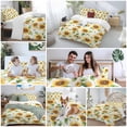 thumbnail image 6 of Yellow Sunflower Bedding 3 Piece Duvet Cover Set Full Size, Country Petals Floral Summer Spring Soft Microfiber Comforter Cover with Zipper Closure & Pillowcases, Wrinkle & FadeResistant Quilt Cover, 6 of 9