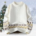 thumbnail image 2 of Winter Sweaters for Women Winter Crew Neck Sweater Coat With Pattern Loose Fit Pullover Knitted Top For Fashionable Casual Ugly Christmas Sweaters, 2 of 3