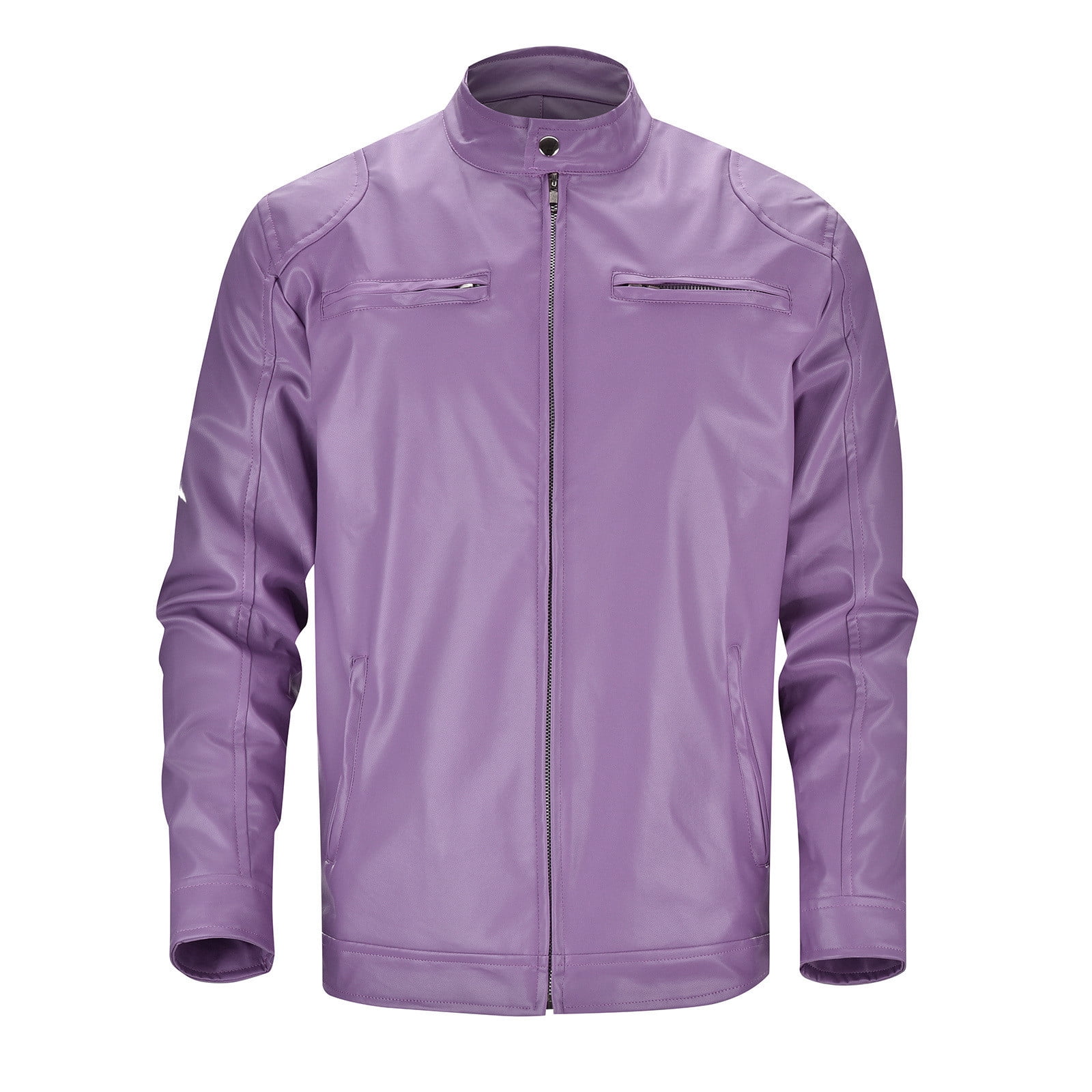 NOLDARES Men's Leather Jacket for Fall/Winter,Men PU Jacket, Outwear Coat(Z03-Purple,XL)