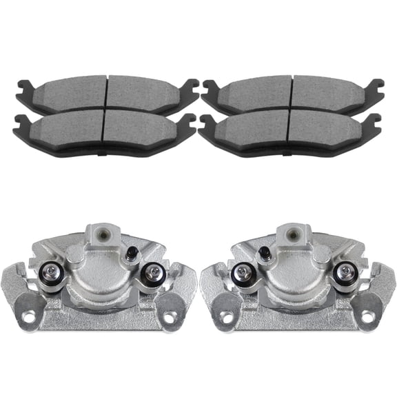AutoShack Rear Brake Calipers & Premium Ceramic Brake Pads for Ram, Dodge & Chrysler, 1500 2011-2018 Ram 1500 2005-2010 Durango 2005-2009 Aspen 2007-2009, 4WD RWD V6 3.0L 3.6L 3.7L V8 4.7L 5.7L