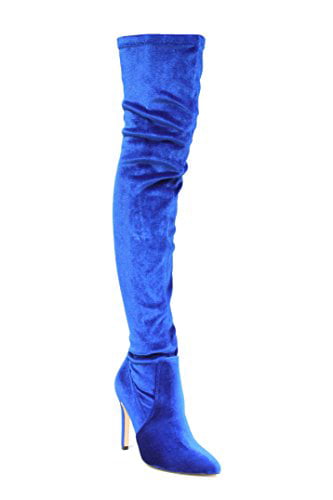 Details about   Womens Faux Leather High Heels side Zip Over Knee Thigh Boots Shoes tall boots