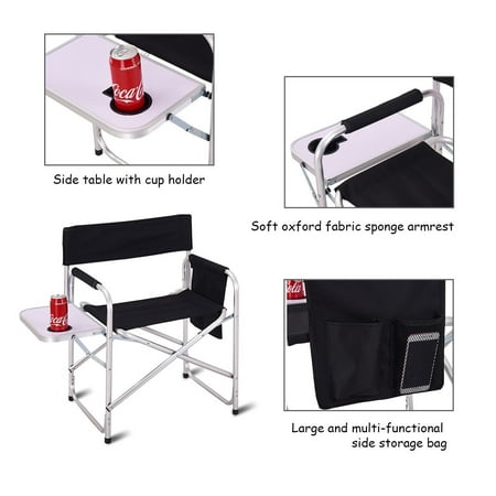 Folding Director Chair Side Table Outdoor Camping Fishing W Cup Holder Walmart Canada