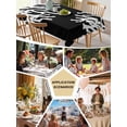 thumbnail image 5 of Coral Black Table Cloth, Coastal White Ocean Marine Nautical Beach Waterproof Tablecloth for Rectangle Tables, Reusable Washable Fabric Table Cover for Restaurant Kitchen Dining Tables 52"x70", 5 of 6