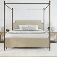 thumbnail image 5 of Hillsdale Furniture McArthur Metal Upholstered Canopy King Bed, Bronze with Linen, 5 of 12