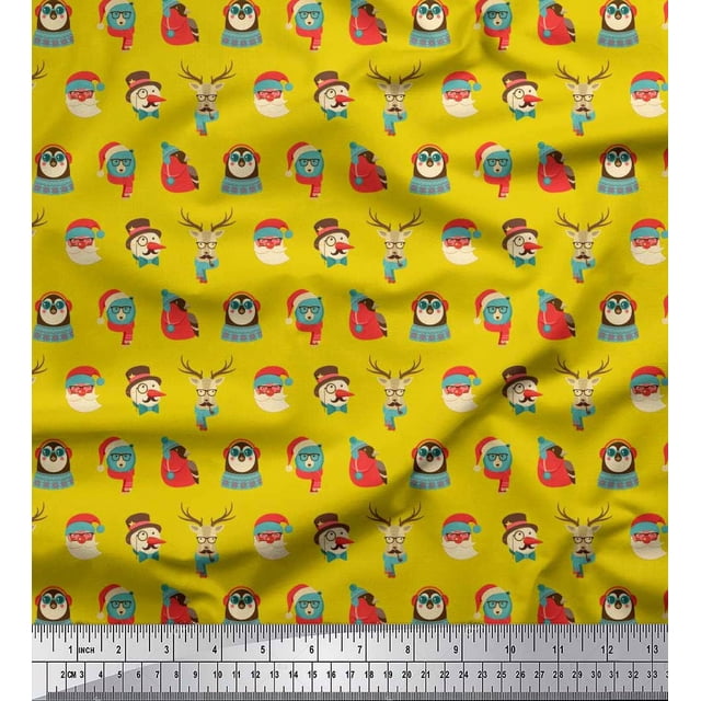 Soimoi Poly Georgette Fabric Swirls & Floral Artistic Fabric Prints by Yard 52 Inch Wide