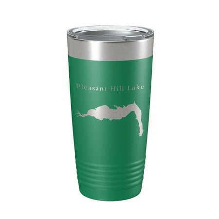 

Pleasant Hill Lake Map Tumbler Travel Mug Insulated Laser Engraved Coffee Cup Ohio 20 oz Green