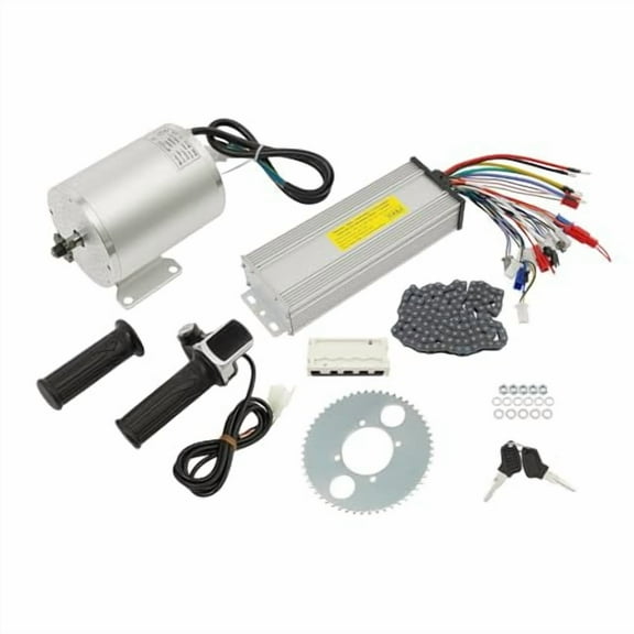48V 2000W Brushless DC Motor Kit with 33A 15 Mosfet Controller 4300rpm Go Kart Brushless DC Motor Kit LCD Display Screen 3-Speed Throttle & Pedal for Electric Scooter Motorcycle E-Bike
