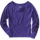 thumbnail image 1 of Aeropostale - Camiseta de pijama para dormir con corazón de diamantes de imitación para mujer, color morado, grande, 1 of 2