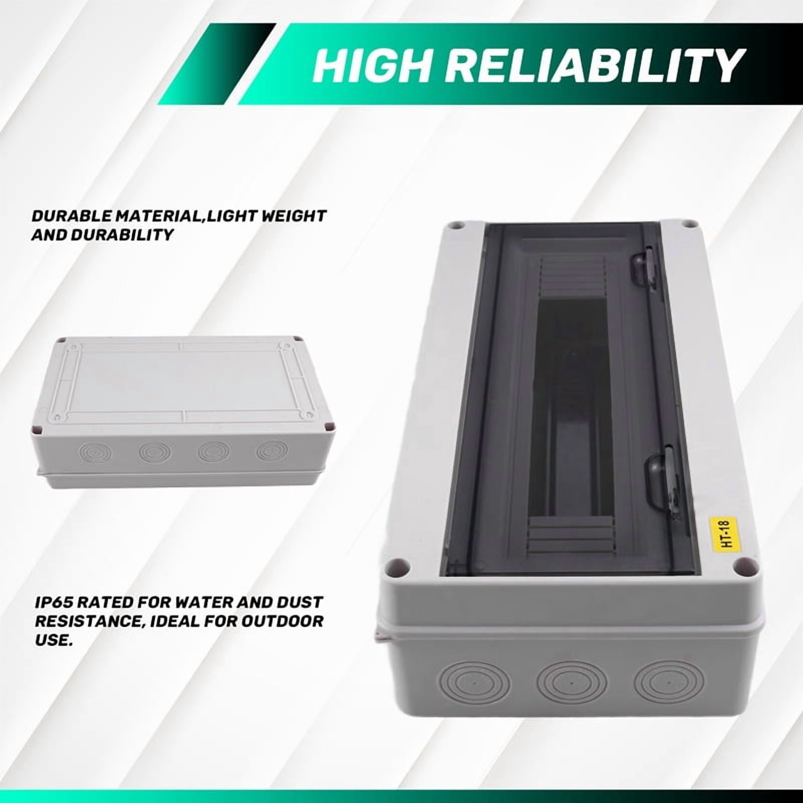 HT Series Junction Box 18WAY IP65 Waterproof Distribution Box Outdoor ABS Electrical with Lock Piece for Circuit Breaker