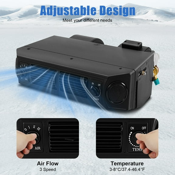 Universal Air Conditioner UN, Car Air Conditioner 12V 30W Universal A/C 32 Pass 4 Way Coil, Maximum Airflow and Cooling Capacity 3 Flow Speed Air Conditioning Evaporator for Car RV