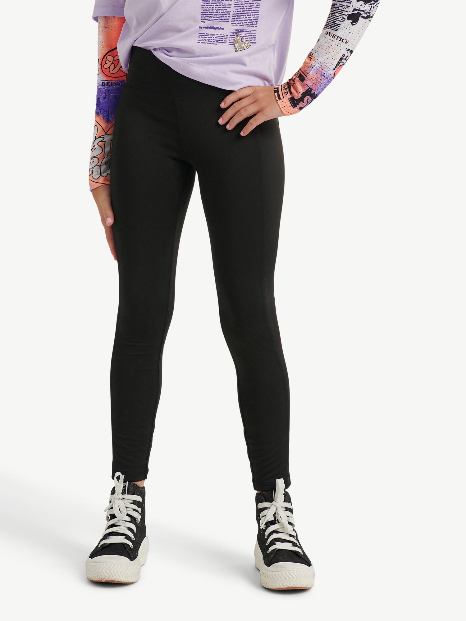 Justice Girl's J Sport X Black Stripe Active Leggings Size S (7/8