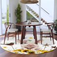 thumbnail image 4 of Pig Animal Round Living Room Rugs 5 ft, Yellow Sunflower Daisy Bird Butterfly Field Summer Washable Area Rug with Non-Slip Sturdy Edge Binding Round Carpet for Entryway Kitchen Bedroom Bathroom, 4 of 9
