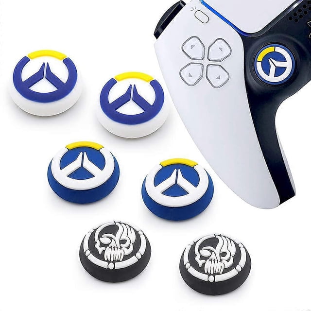 Joystick Caps Silicone Rubber Thumb Grip Caps Replacement for PS5 PS4 PS3 Xbox 360 Xbox One X Elite S Controller 6 Pack
