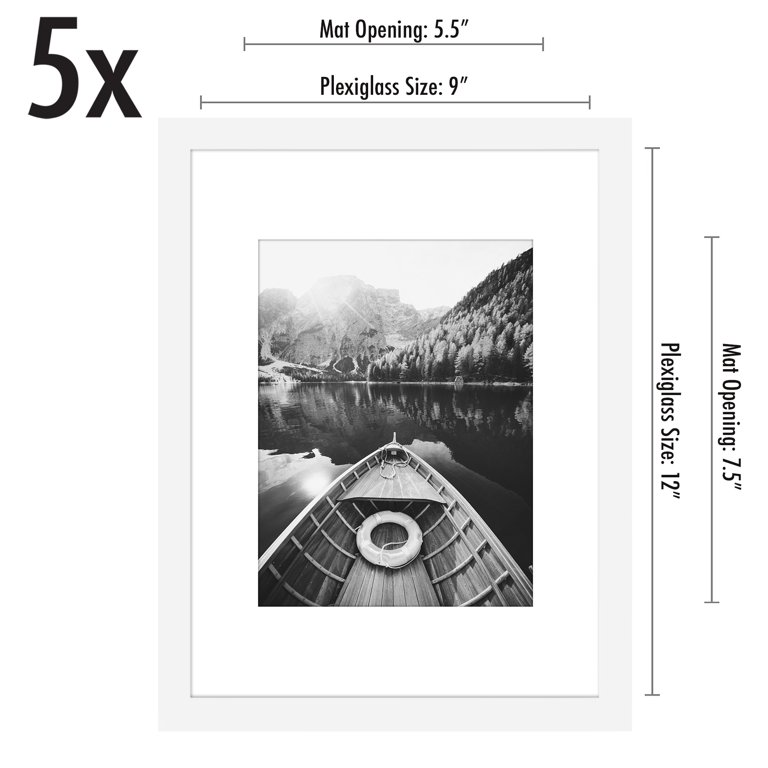 2 Pack 8x10 Picture Frame with Double Mat for 6x8 Photo Hangers for Wall  Display