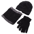 thumbnail image 3 of EeaseMX 1 juego de bufanda cálida, gorro de punto grueso, guantes de moda para hombre, conjunto cálido de invierno, 3 of 8