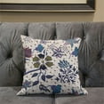 thumbnail image 5 of Amrita Sen Designs CAPL1135BrCDS-BL-26x26 26 x 26 in. Checkerboard & Flowers Broadcloth Indoor & Outdoor Blown & Closed Pillow - Beige, Grey & Purple, 5 of 5