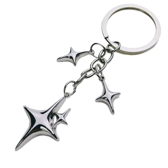 WINDLAND Elegant Star Pattern Keyring Metal Keychain for Personalized Bag Decoration Gift