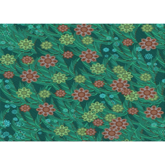 Ahgly Company Machine Washable Indoor Rectangle Transitional Light Sea Green Area Rugs, 7' x 10'