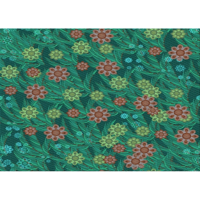 Ahgly Company Machine Washable Indoor Rectangle Transitional Light Sea Green Area Rugs, 7' x 9'