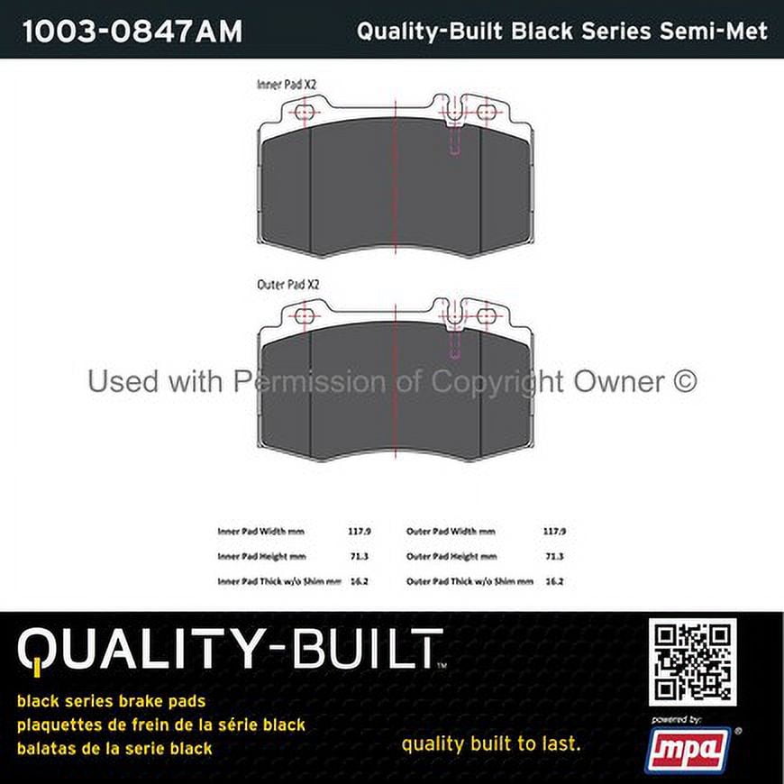 Mpa Electrical 1003-0847AM Quality Built Black Series Semi Metallic Brake