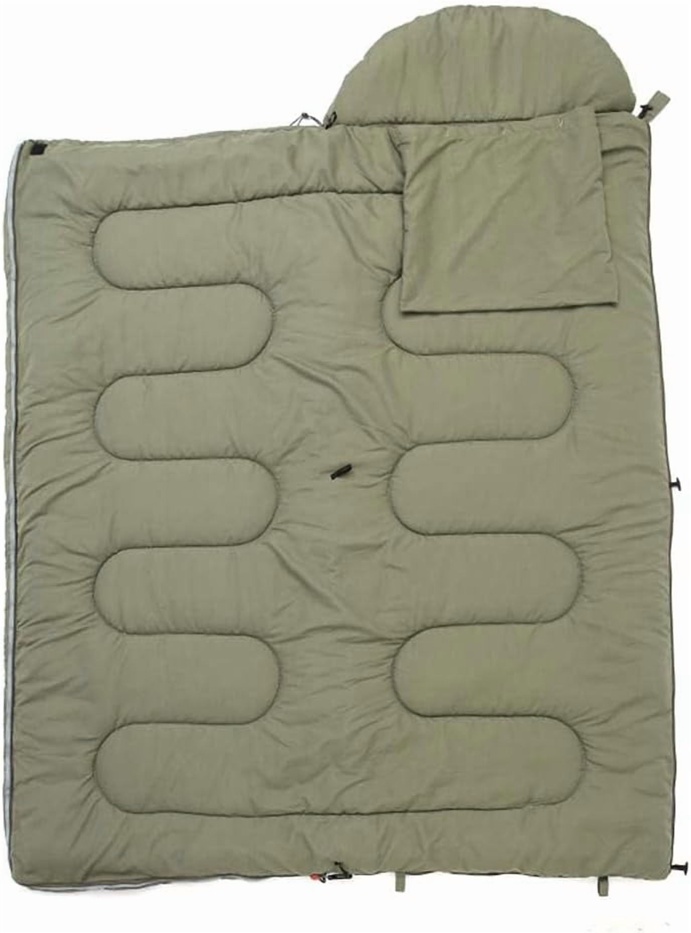Sleeping Bags for Adults,Sleeping Bag Camping Cotton Splice Sleeping Bag Season Warm Pillow Hooded Envelope Sleeping Bag for Traveling Hiking (OliveGreen)
