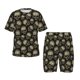 thumbnail image 1 of Balery funny Retro Skull Conjunto de Pijama Infantil de Manga Corta con Estampado – Ropa de Dormir de Algodón Suave-Large, 1 of 6