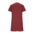 thumbnail image 5 of Omexry formal Dresses for Women Women's Solid Short Sleeved V-neck Linen Casual and Comfortable Dress with Pocket Red S, 5 of 6