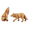 thumbnail image 6 of Pack of 4 Full Moon Howling Scouting Pose Alpha Gray Wolf Faux Wood Figurines, 6 of 9