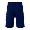 thumbnail image 4 of BUWTTER Big & Tall Loose Fit Cargo Shorts Solid Color Work Shorts with Cargo Pockets Easy Care Blue XL, 4 of 5