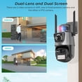 thumbnail image 3 of Cámara de seguridad PTZ para exteriores, videocámara 4K de 8MP con WIFI, Zoom 8X, tres lentes, pantalla Dual de Audio, seguimiento automático, videovigilancia CCTV, 3 of 3