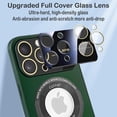 thumbnail image 4 of Magnetic for iPhone 15 Pro Max Case Compatible with Magsafe [Glass Lens Camera Protector] Shockproof Hard PC Matte Back Protective Soft TPU Edge Phone Cases for iPhone 15 Pro Max Dark Green, 4 of 14