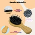thumbnail image 2 of 2 pack Mini Boar Bristle Hair Brushes – Travel Size Small Hair Brush for Detangling & Shine – Portable Wet & Dry Hairbrush for Men, Women & Kids, 2 of 6