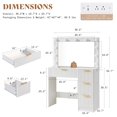 thumbnail image 3 of Papajet 36.2" Fluted Vanity Desk with Large Mirror and Adjustable LED Lights, 4 Drawers Makeup Table with Glass Top and Charging Station, White, 3 of 9