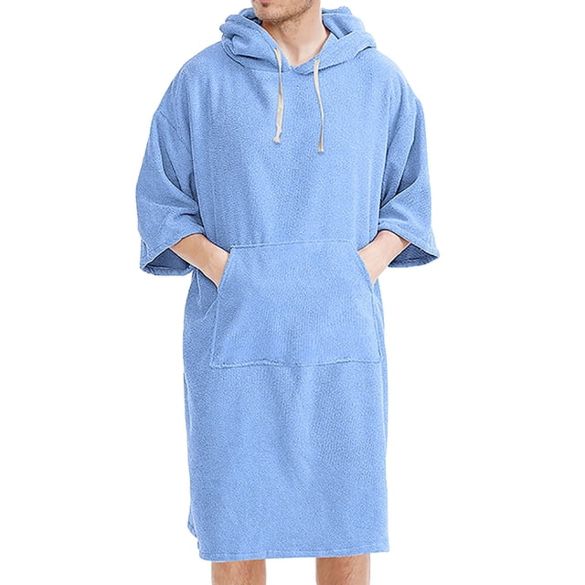 HBFAGFB Pyjama pour Hommes Confortable à Capuche avec Cordon de Serrage Robe de Spa Décontractée avec Poche BU2 Taille Unique