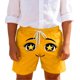 thumbnail image 2 of Pantalones cortos de playa para niños y niñas, de color liso, con estampado de expresión, transpirables y con bolsillos, para verano, 2 of 6