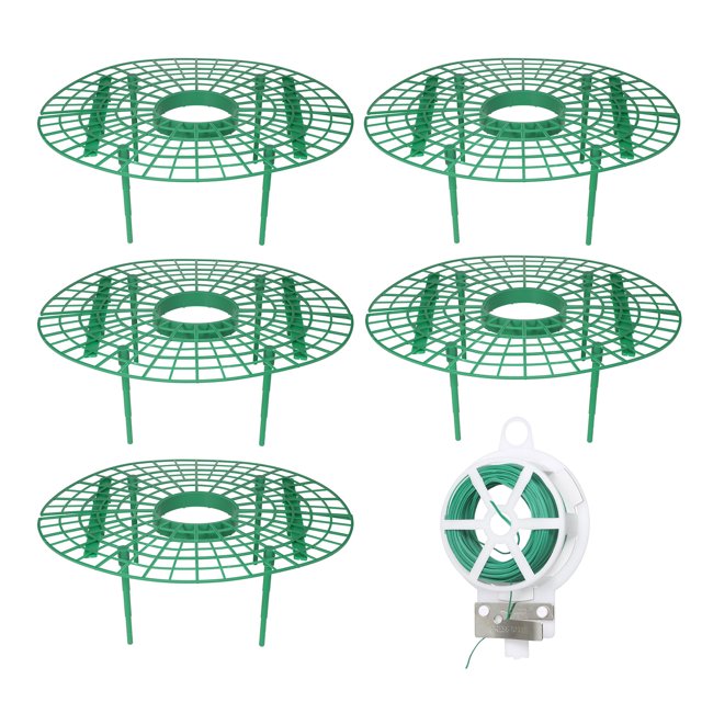 Paquete de 5 Soportes para Fresas Con Lazo Giratorio (20 M), Soportes para Plantas de Fresa Irfora 5 uds y lazo giratorio