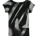 thumbnail image 2 of Evil Genius Womens Glitter Pattern Boat-Neck Graphic T-Shirt, Black, Medium, 2 of 2