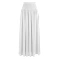 thumbnail image 7 of Skirts for Women Elegant Solid Color Casual Skirt with Elastic Waist for Everyday Wear and Travel Versatile Women's Skirt for Summer Style White S, 7 of 7
