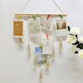 thumbnail image 4 of POINTERTECK Macrame Hanging Photo Display Rack Wall Decor Hanging Bohemian Home Bedroom Decor Picture Frames Collage Board With 10 Clips, 4 of 5