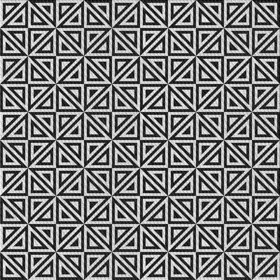 Ahgly Company Indoor Square Patterned Charcoal Black Area Rugs, 6' Square