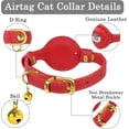 thumbnail image 3 of OOPSDOGGY Leather AirTag Cat Collar – Non-Breakaway Kitten Collar for Cats & Small Dogs with AirTag Holder, Safety Bell - Lightweight GPS Pet Collars, Red, 3 of 6