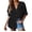 Black, variant on AXXD Womens Work Tops Basic Summer 2024 Loose Solid T-shirt Long Sleeves Blouse Turndown Collar Casual Tops