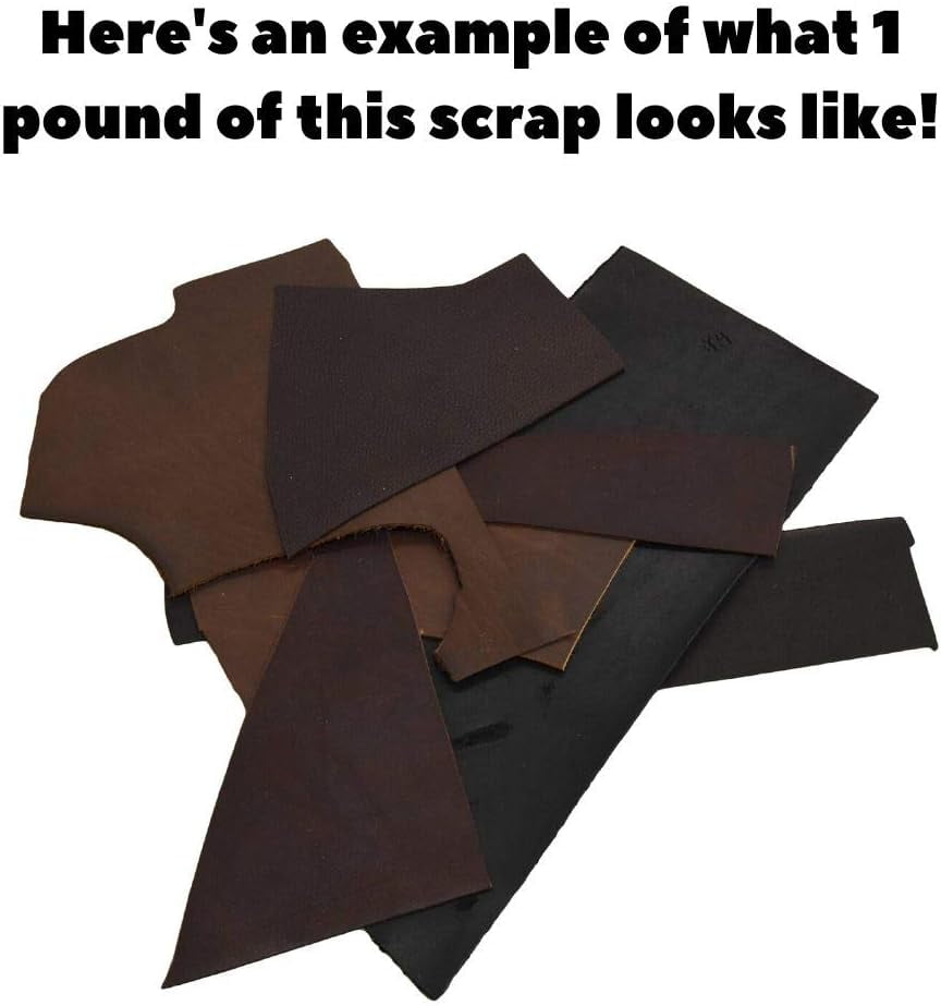 - Oil Tanned Cowhide Leather Scrap for Crafts and Leatherworking 1lb Bundle, Earth Colors, Small Sizes, 5-6oz Thickness